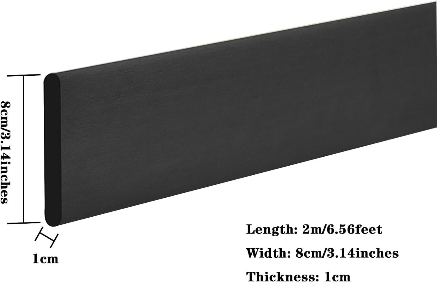 Black Self-Adhesive Wall Base Molding Sticker - Image 2