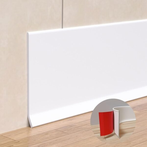 White Rubber Adhesive Vinyl Cove Baseboard Trim