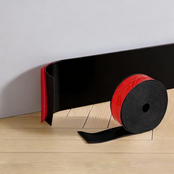 Black Flexible Self-Adhesive Rubber Wall Base Trim
