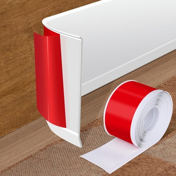 White PVC Peel and Stick Baseboard Trim