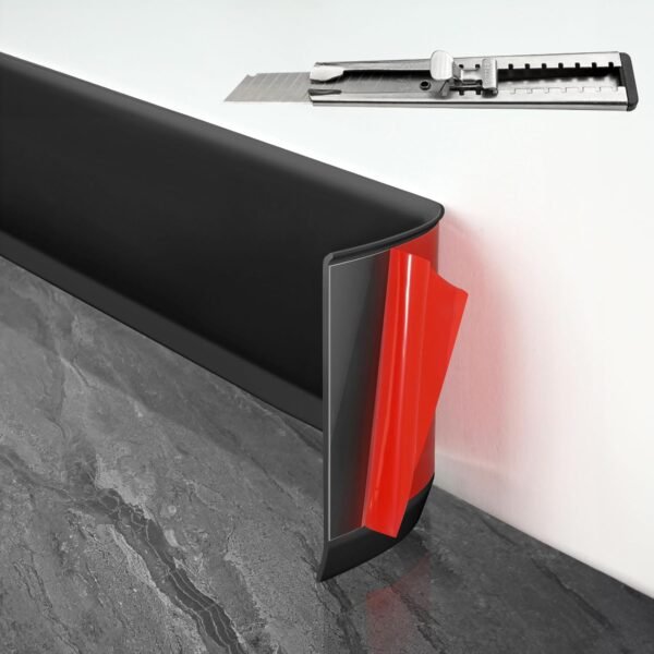 Black Self-Adhesive Vinyl Cove Base with Knife