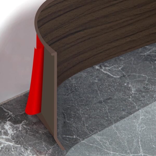 Brown Oak Self-Adhesive Vinyl Flexible Baseboard Trim