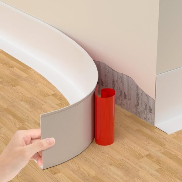 White Flexible Self-Adhesive Rubber Wall Baseboard