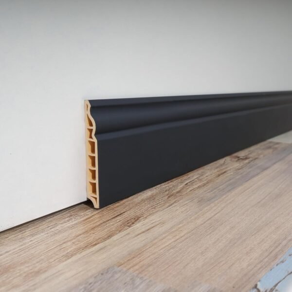 Black Polystyrene Skirting Board Glue-On 8-Pack