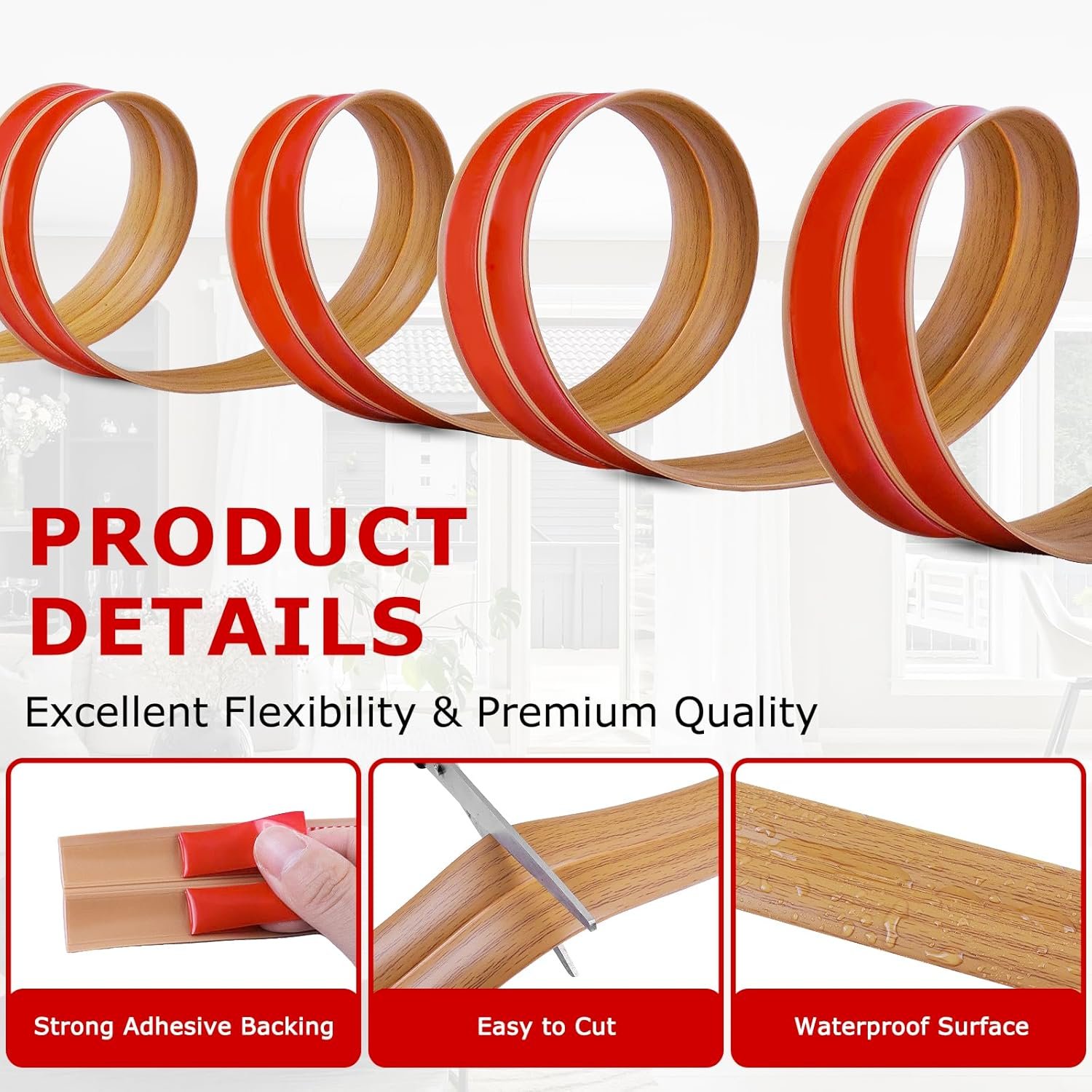 Light Brown Wood Grain Self-Adhesive Corner Protector - Image 2