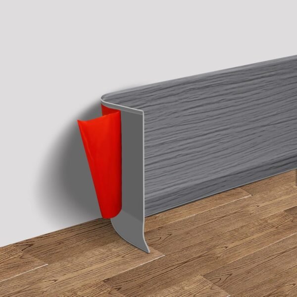 Medium Grey Wood Self-Adhesive Vinyl Wall Base Trim