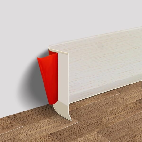 Beige Wood Grain Self-Adhesive Vinyl Baseboard