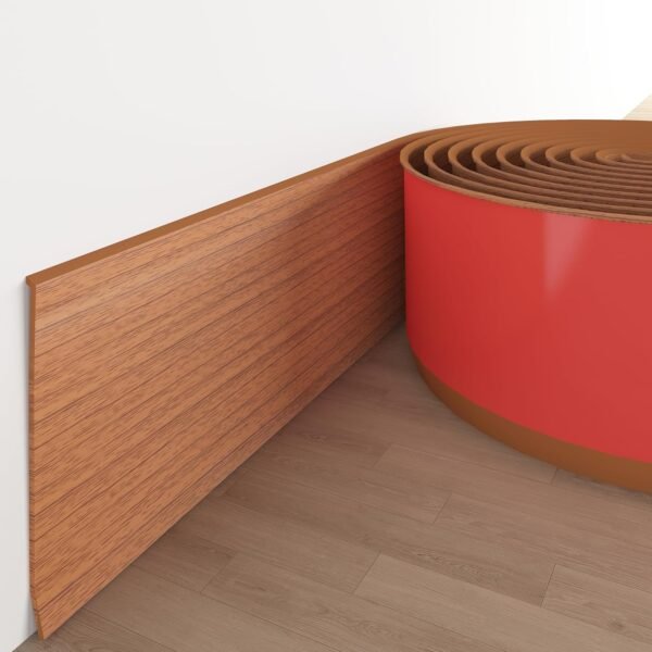 Red Wood Grain Peel and Stick Vinyl Baseboard Molding
